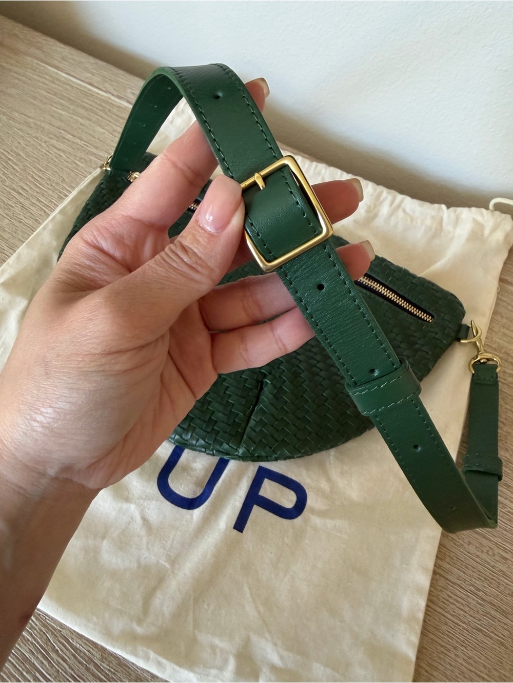 Clare V Green Woven Leather Crossbody - Picture 3 of 9